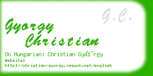 gyorgy christian business card